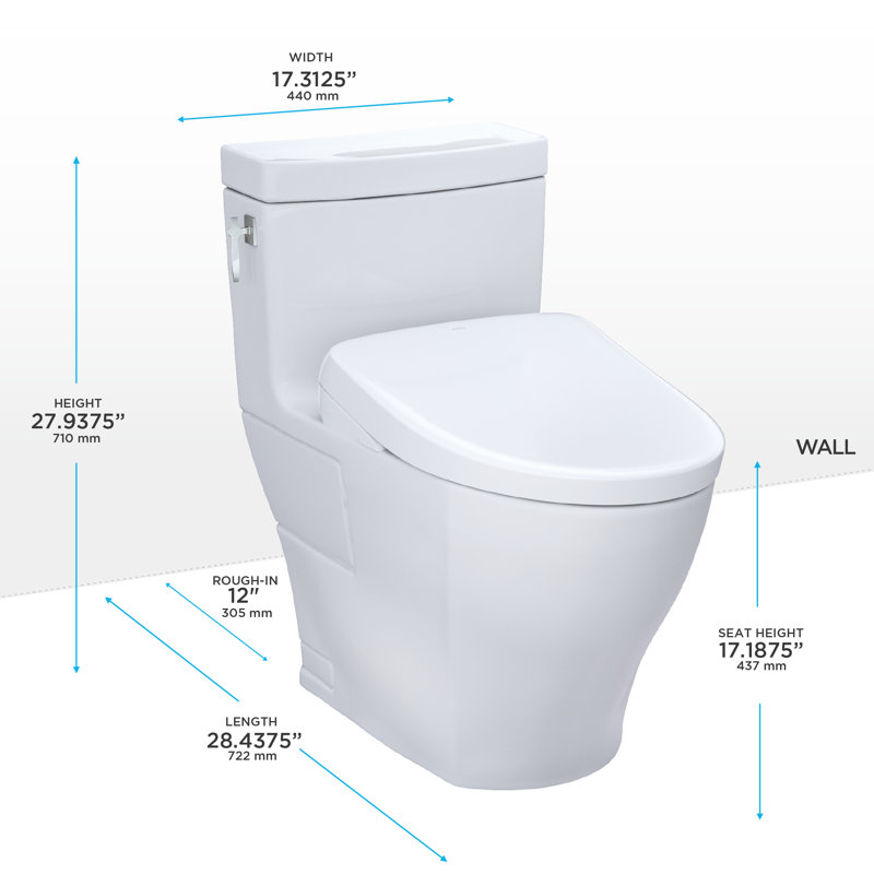 Aimes® 1.28 GPF Elongated Floor Mounted S7A One-Piece Toilet (Seat Included)