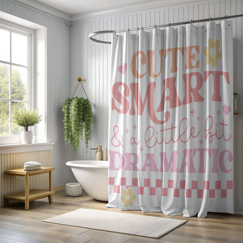 Sweet & Soft Sayings - Rideau de douche standard 1 pièce, H 74 po x l 71 po
