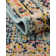 Tapis bleu sarcelle abstrait Ector