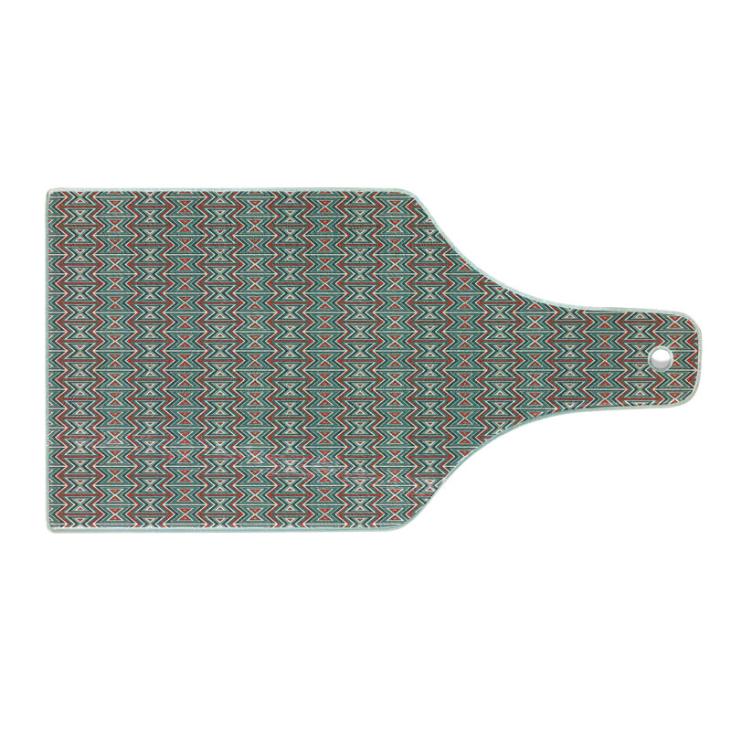 Ambesonne Geometric Tempered Glass Cutting Board Hourglass Pattern Multicolor