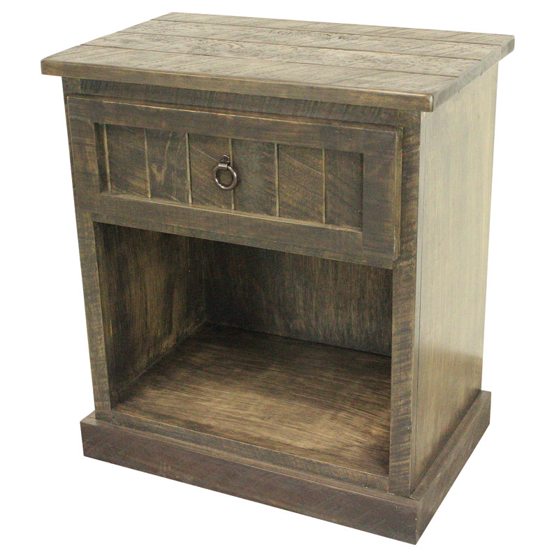 Table de chevet à 1 tiroir, Aquamarine rustique