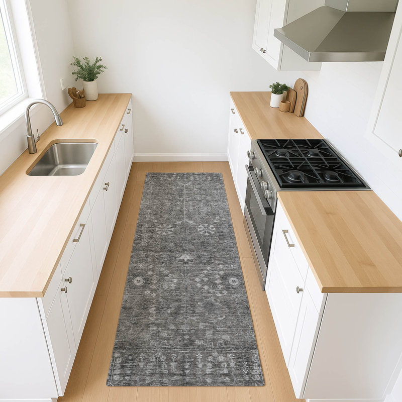 Tapis intérieur / extérieur lavable à la machine Derrick ACN2231 Global, Tapis de couloir 2 pi 3 po x 7 pi 6 po