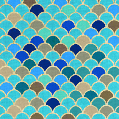Aqua Blue Pattern - Wrapped Canvas Painting
