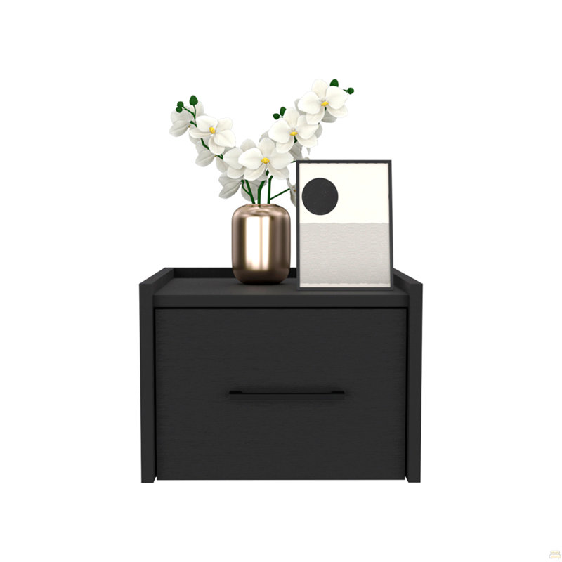 Table de chevet flottante Calion, Noir