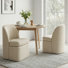 Lyra 2-piece Upholstered Armless Side Dining Chair Set With Hidden Casters