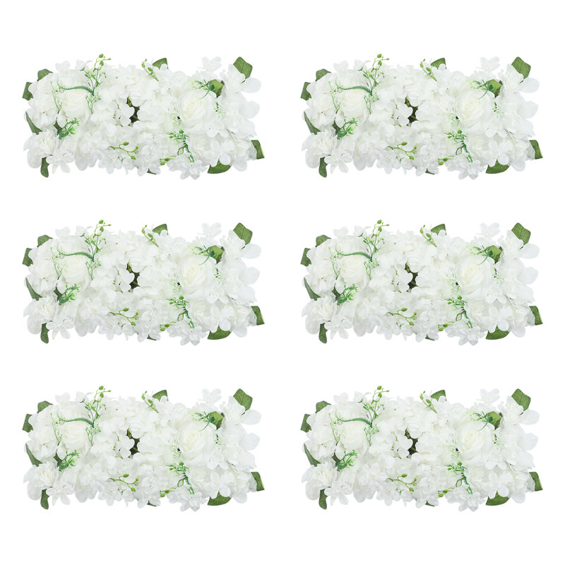 Ensemble de 6 panneaux muraux rose Dahlia, Blanc