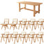 Nordic Style All-Solid Wood Rectangular Dining Table Set