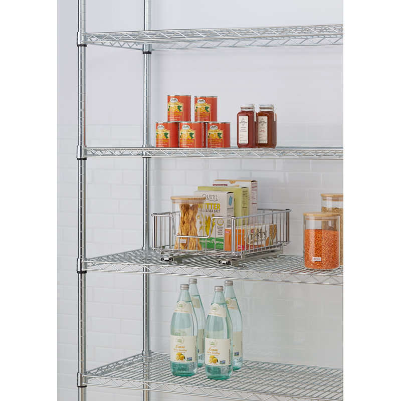 TRINITY 11.5 in. W x 6.25 in. H x 17.75 in. D Chrome Steel Wire in Cabinet Sliding Drawer