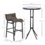 Ensemble de bistro 3 pièces pour 2 personnes, table de pub ronde pour terrasse, 2 chaises de bar au design confortable et robuste, brun clair