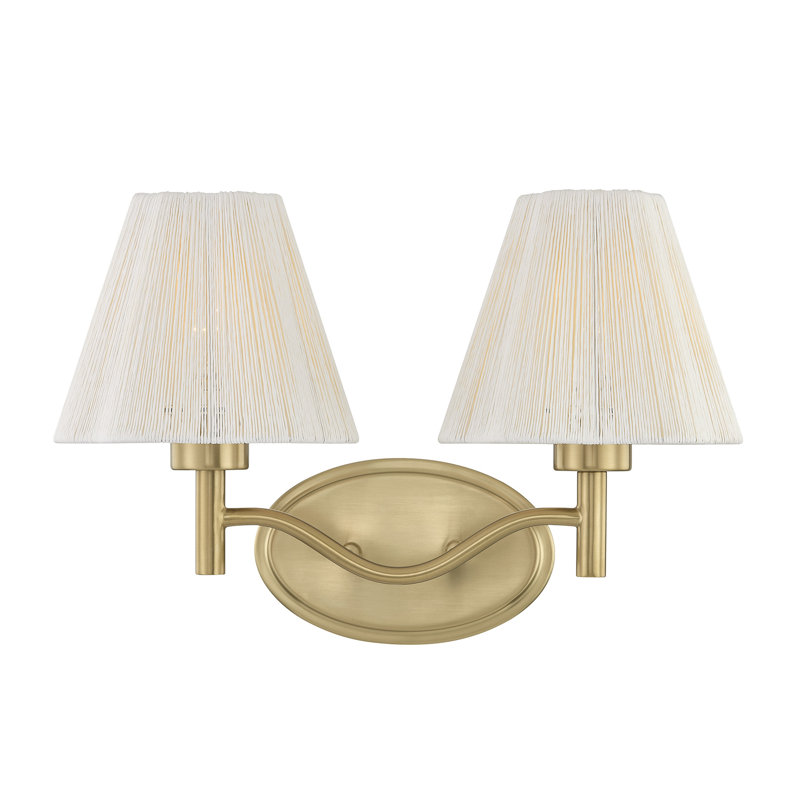 Rosa 2-Light Bathroom Vanity Light in Noble Brass by Breegan Jane, 2