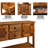 48'' Solid Wood Kitchen Sideboard, Retro Design, Ample Space - Brown Couch Console Table,
