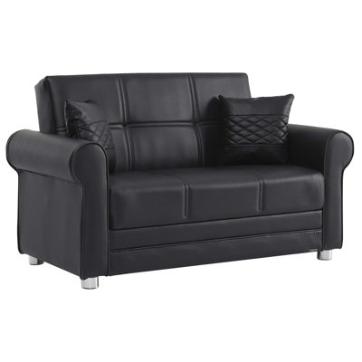 Bertrand 65 in. Vegan Leather 2-Seater 3-in-1 Sleeper Loveseat Sofa Bed with Storage