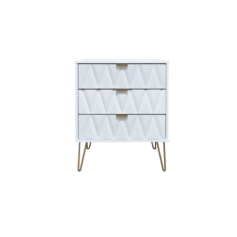 Fully Assembled Payson 3 Drawer Chest, White\White