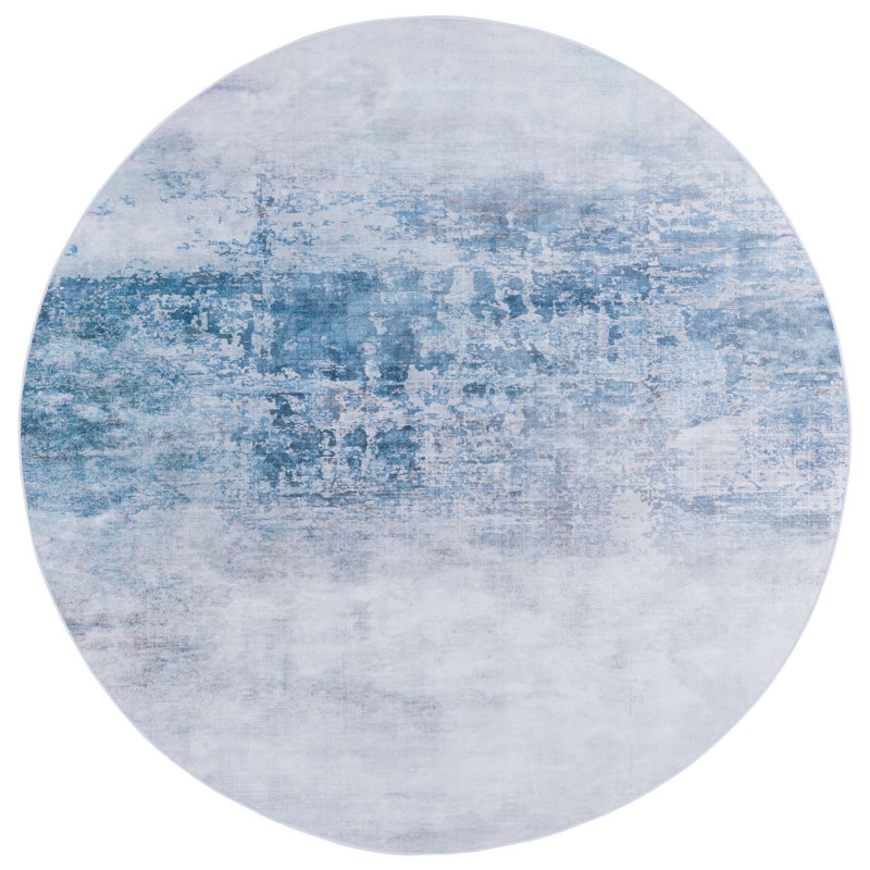 Tacoma Performance Machine Washable Abstract Rug, Round 6'