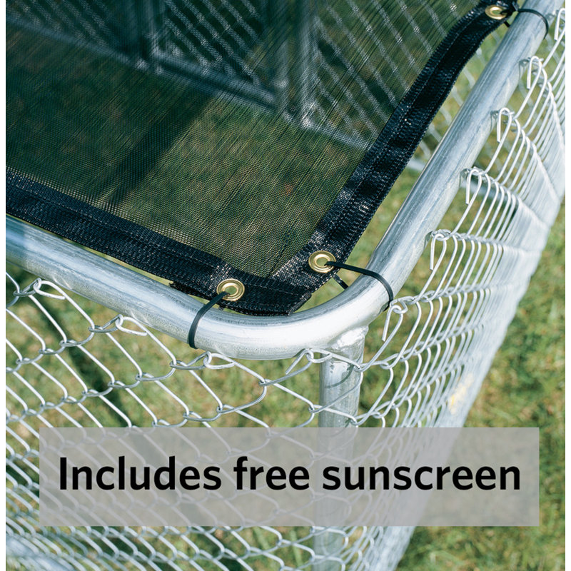 Large Steel Chain Link Dog Kennel with Sunscreen Cover