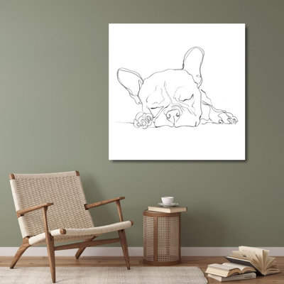 Red Barrel Studio® Harper, Ethan Gallery Wrapped Canvas Art Titled: French Bulldog Contour I