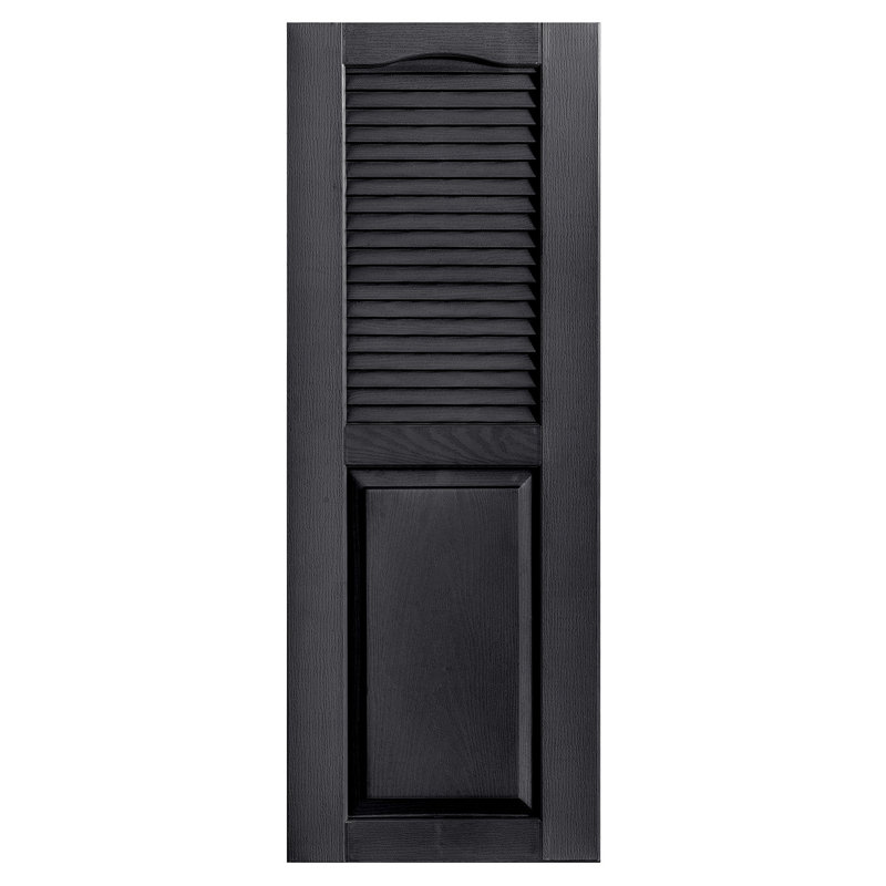 Paire de volets avec plateau à combinaison Cathedral, Noir, 15 po, 43 po