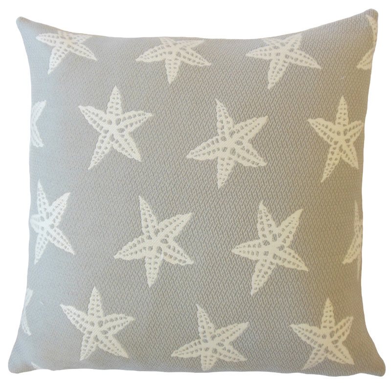 Wilf Geometric Feather Reversible Throw Pillow, 24" x 24", Smoke