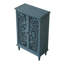 Armoire de rangement Farmhouse, armoire décorative 2 portes avec portes sculptées creuses, tablette réglable-1280895185