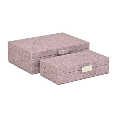Ensemble de 2 boîtes de rangement avec poignées argentées Vyrna Doily