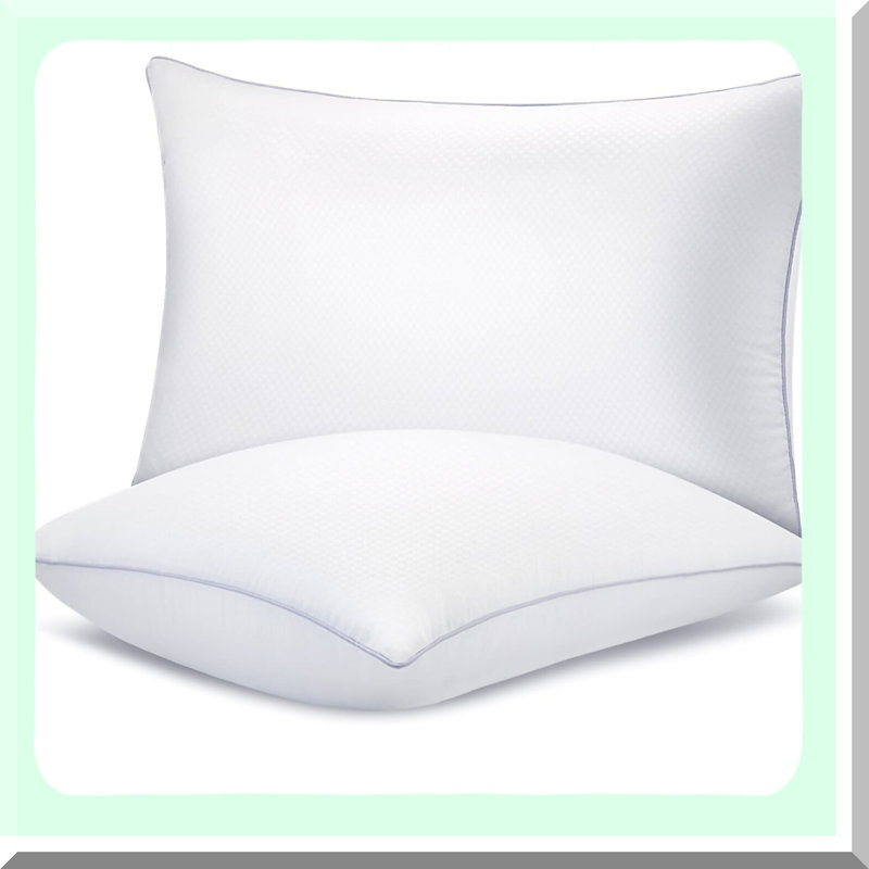 SleepEase Comfort Pillows - 2 Pack Standard Size Set, Down Alternative Filling for Back, Stomach, Side Sleepers. Ultimate Sleep Support!