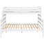 Lit superposé simple au-dessus de grand lit simple, blanc - Fabrication en bois massif pour les besoins de la chambre à coucher au-dessus du lit avec fonction amovible-1597428863