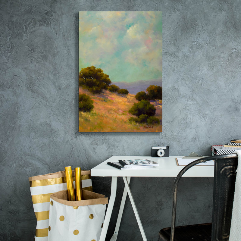 «Red Hill» par Alice Weil, art mural rouge sur toile Red Barrel Studio®, H 26 po x l 18 po x P 0,75 po