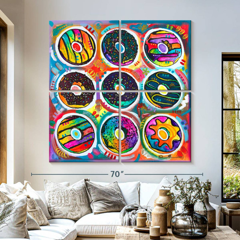 Yarlin Doughnuts Patterns, 57" H x 57" W