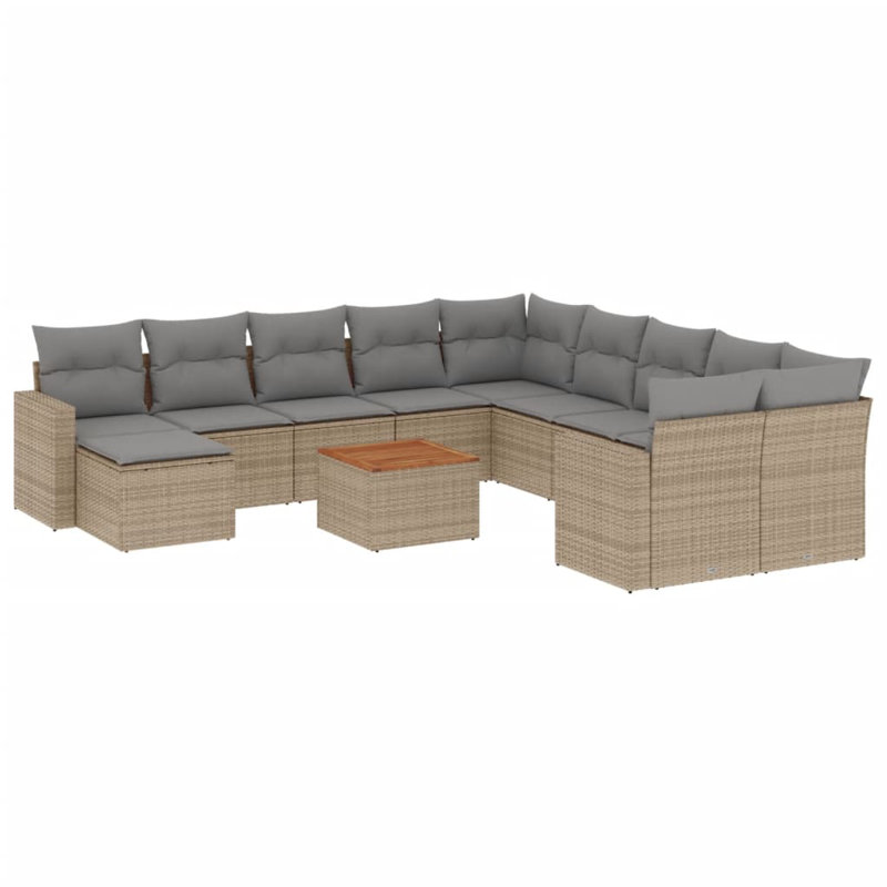 Ensemble de canapé de jardin Vidaxl, Gris, Beige