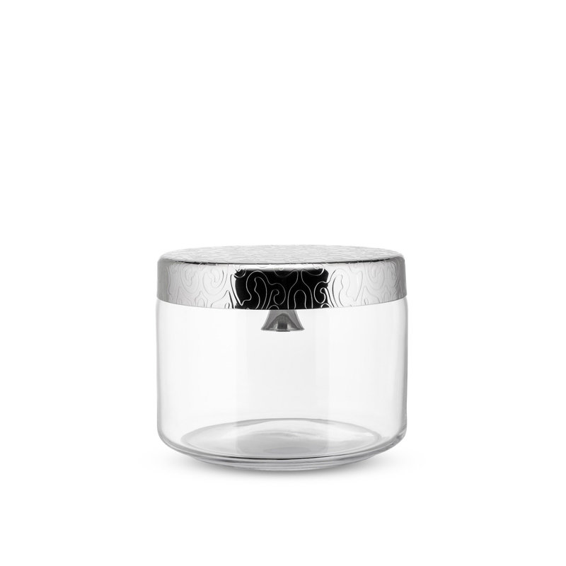 Silver and Glass Biscuit Jar with Bell Lid