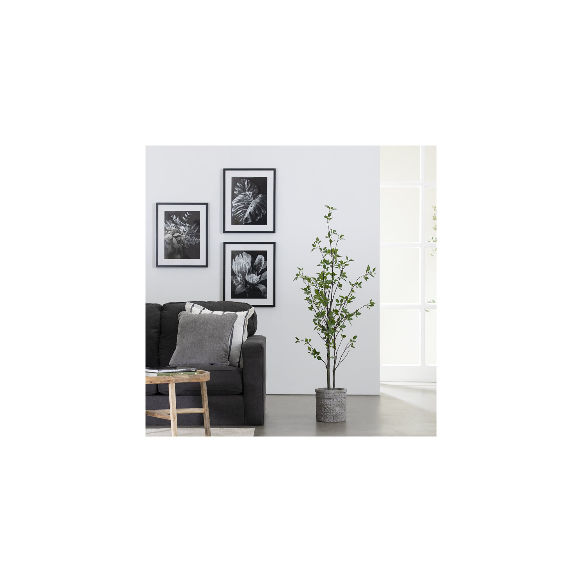 60'' Faux Ficus Tree in Cement Pot
