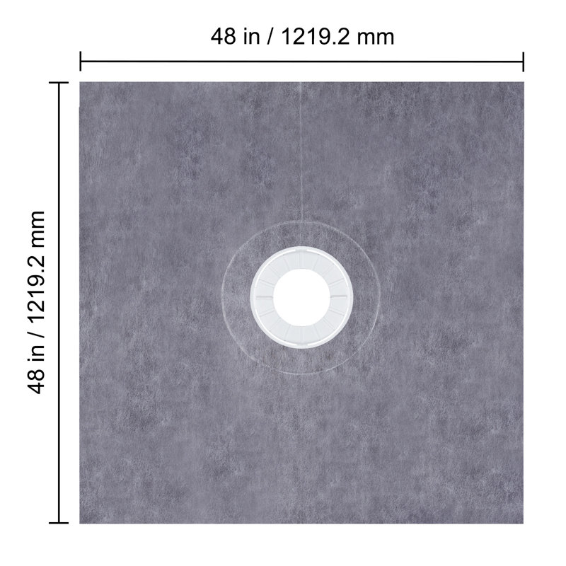 48" W x 48" D Single Shower Base with Accessories