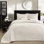Couvre-lit réversible crème simple - Drapé gracieusement sur le matelas Le rembourrage en coton prélavé comprend 2 taies décoratives et un motif de surpiqûres élégantes surdimensionnées avec un rembourrage confortable et une conception de courtepointe fascinante