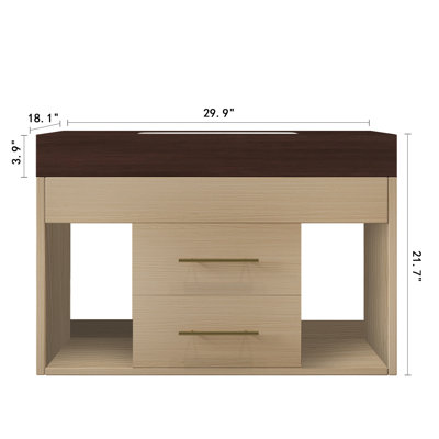 Ensemble de meuble-lavabo mural flottant 29,9 po