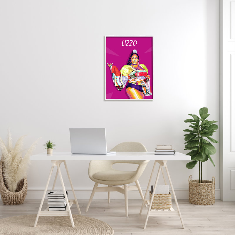 «Lizzo Modern Portrait Abstract Geometric Motif Pop Pink» par Birch & Ink - impression, H 30 po x l 24 po x P 1,5 po