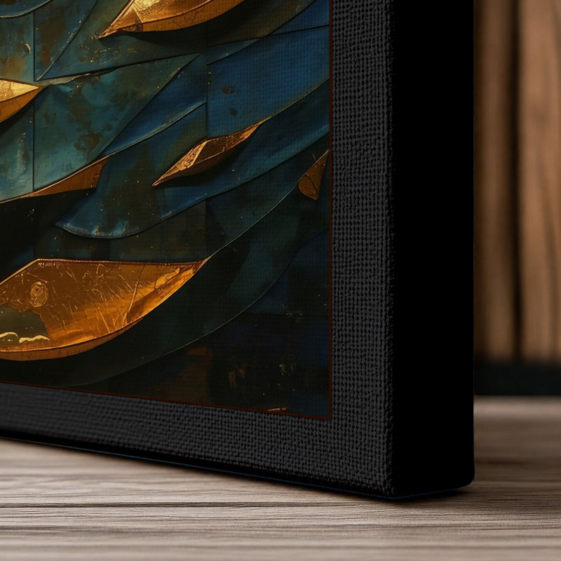 Sun and Tides Boho - Wrapped Canvas, 36x24 - 91.4 x 61.0 cm, Black Border
