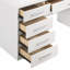 Bureau de coiffeuse 9 tiroirs blanc brillant