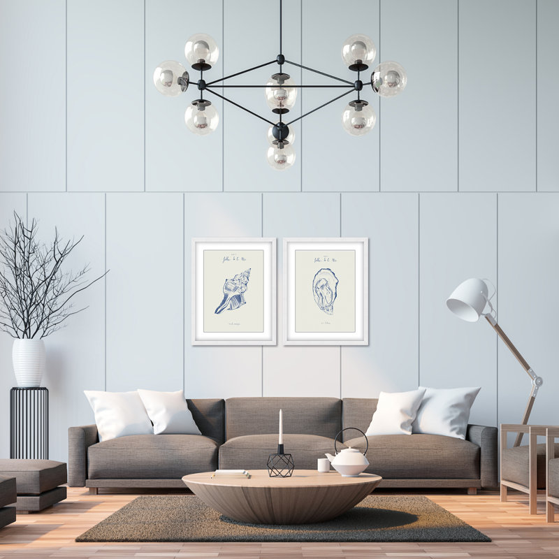 Coastal Retreat Filles De La Mer- La Conchiglia Diptych, 30" H x 48" W