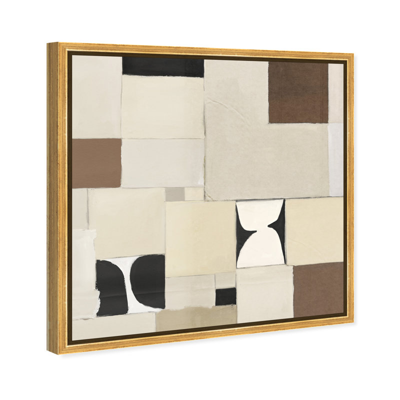 Boho Tiles II Print by Oliver Gal, 13"H x 13"W, Gold Floater Frame