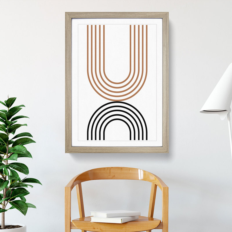 Composition 3 - Picture Frame Graphic Art, 90cm H x 65cm W x 2cm D, Oak