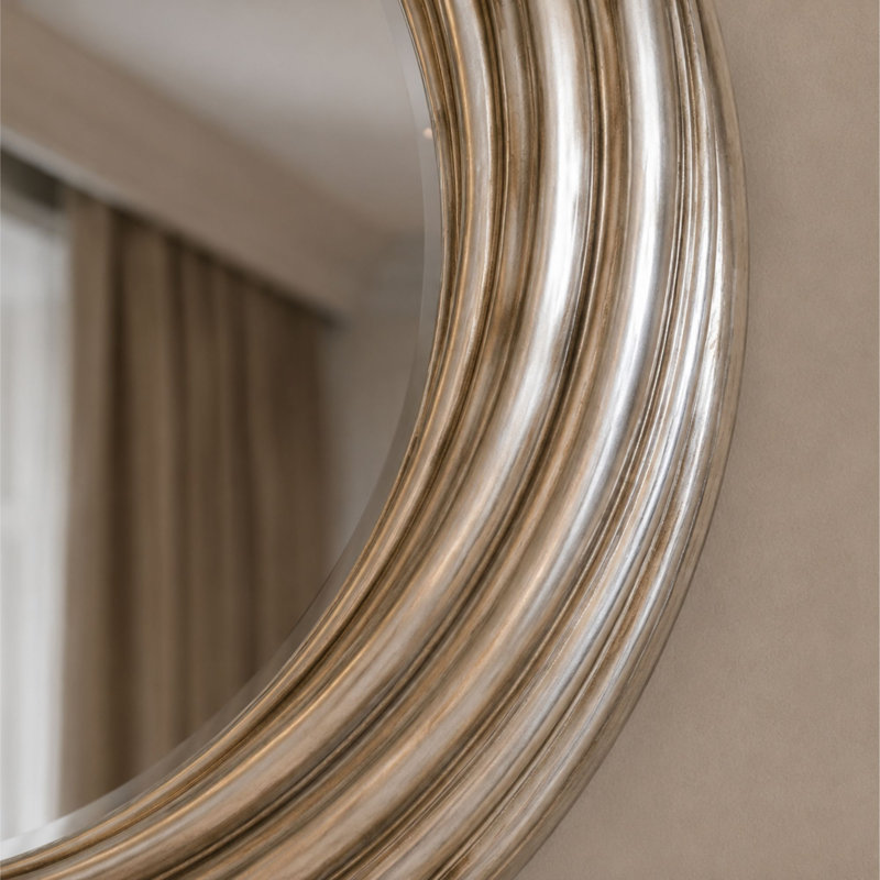 Mable Round Mirror, Silver