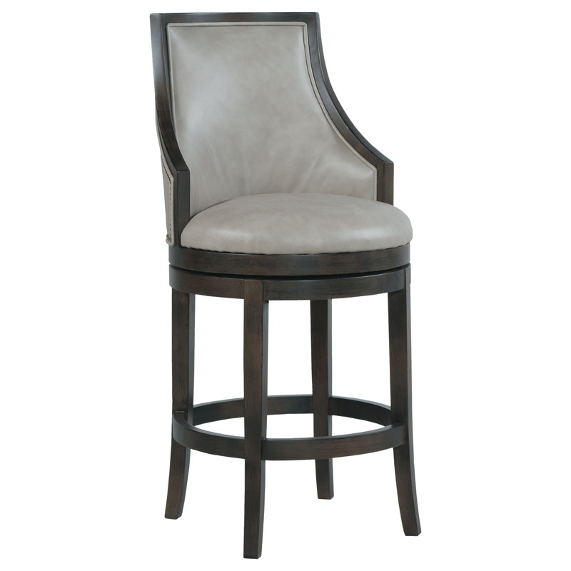 Tabouret pivotant Robroy, Tabouret de bar (siège d'une hauteur de 30 po), Anthracite, Bois flottant 9930