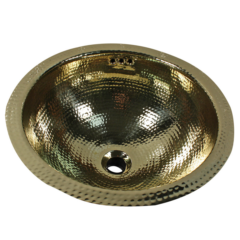 Nantucket Sinks Brightwork Home 12.75'' Brass Metal Circular Bathroom Sink with Overflow