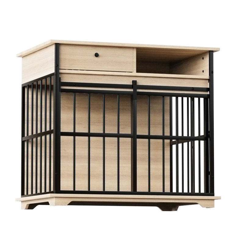 Enclos pour chien en bois, Black+Natural