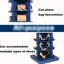 Étagère à chaussures pivotante bleu marine à 360 degrés, rangement pour 28 paires, étagère de décoration élégante et économe en espace, 7 couches, paires, bleu, facile à nettoyer, éclat domestique-1698561426-1698561436