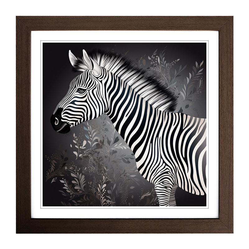 Single Picture Frame Print on Wood, Walnut Framed
