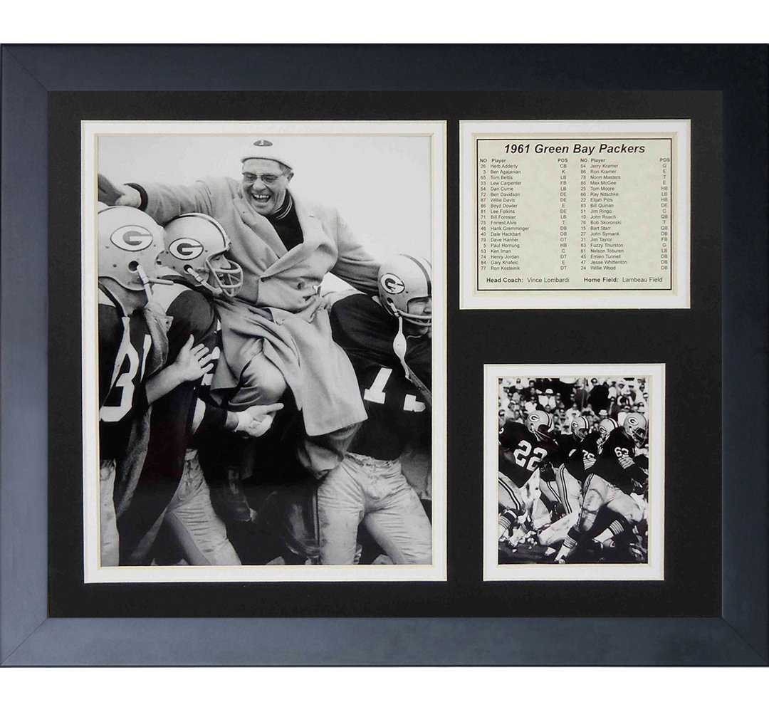 Green Bay Packers 1961 Champs Framed Memorabilia Legends Never Die