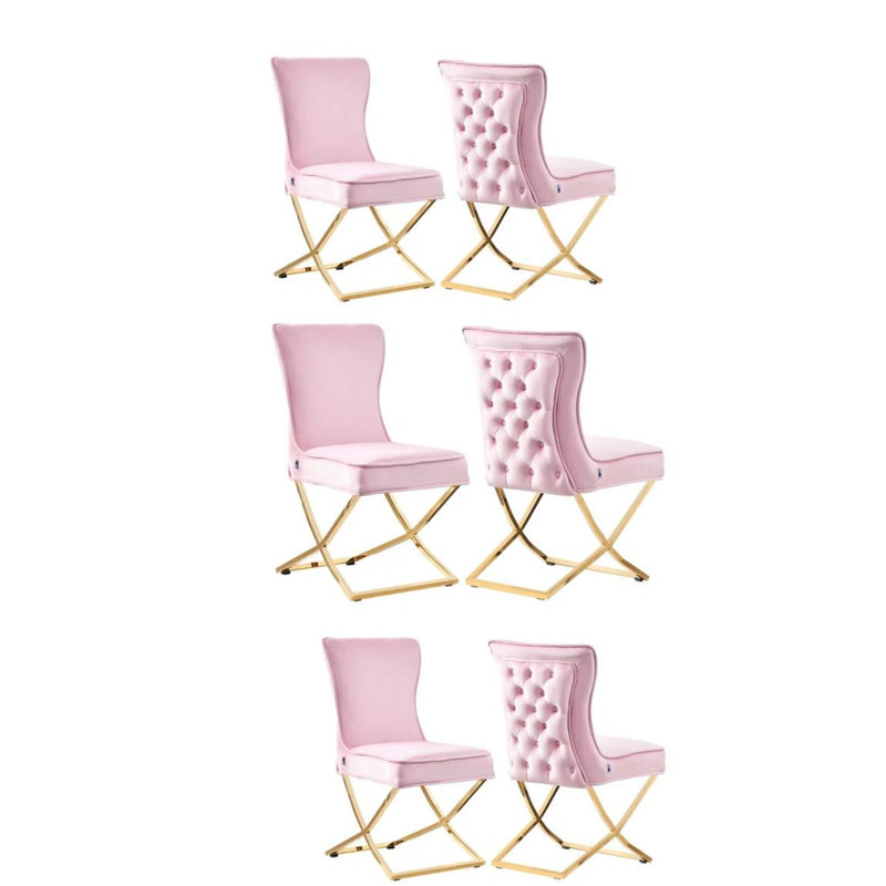 Yvelines Modern Velvet Dining Chairs - Ergonomic Velvet Upholstered Back with Stainless Steel Frame - Side Chair for Kitchen Living Room Dining Room