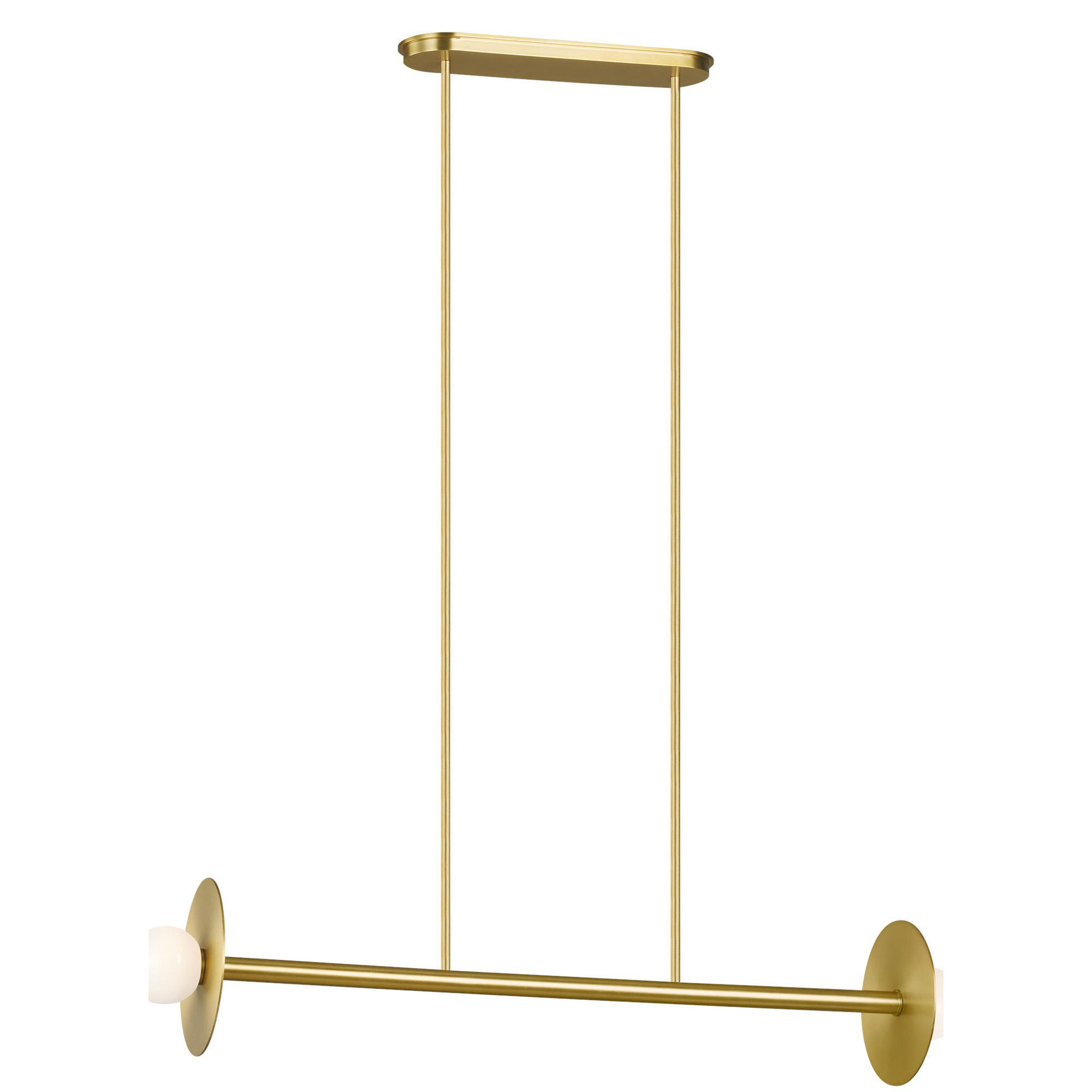 2 Light Dimmable Pendant, Burnished Brass