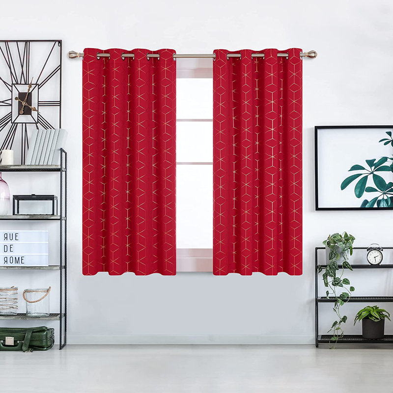 Malone Room Darkening Thermal Curtain, Red, Width 132 x Drop 160cm